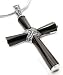 Sterling Silver Marcasite and Black Onyx Cross Pendant