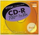 TDK CD-Rデータ用700MB 32倍速 ゴールド 10mm厚ケース入り [CD-R80EGDS]の画像