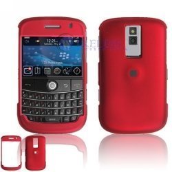 RED RUBBERIZED COATED COVER HARD CASE PROTECTOR for RIM BLACKBERRY BOLD 9000 [Beyond Cell Packaging]