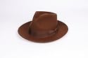 Elegant Ferrecci Chocolate Brown Fedora Hat + 1 Free Mens Tie