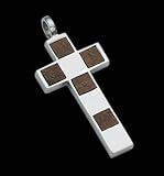 Stainless Steel Wood Pendant - Cross Design