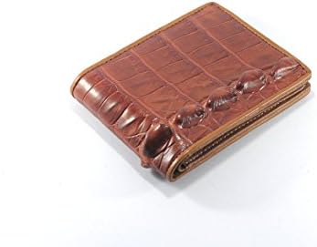 100% Genuine Exotic Leather Men's Twofold Wallet Brown Tan