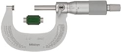 Mitutoyo 101-114 Outside Micrometer, Satin-chrome Finish, Ratchet Stop, 1-2" Range, 0.0001" Graduation, +/-0.0001" Accuracy