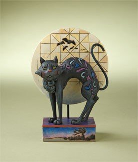 Jim Shore Halloween BLACK CAT W/ MOON Figurine 4011059