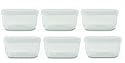 Set of 6 Small Storage Bormioli Rocco Frigoverre Serving Glass Container with Plastic Lid