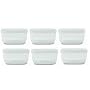 Set of 6 Small Storage Bormioli Rocco Frigoverre Serving Glass Container with Plastic Lid