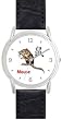 Mouse - Chinese Symbol - WATCHBUDDY&reg; DELUXE SILVER TONE WATCH - Black Strap - Small Size (Children's: Boy's & Girl's Size)