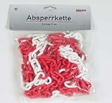 Absperrkette, Kunststoff, rot/weiss, 5 m