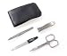 Top Quality TopInox Stainless Steel Travel Grooming Set for Men in Leather Case. Made in Germany