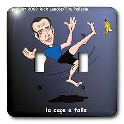 Londons Times Funny Panel Hollywood Cartoons - Nicolas Cage Slips - Light Switch Covers - double toggle switch