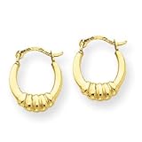 14k Gold Polished Shrimp Hoop Earrings