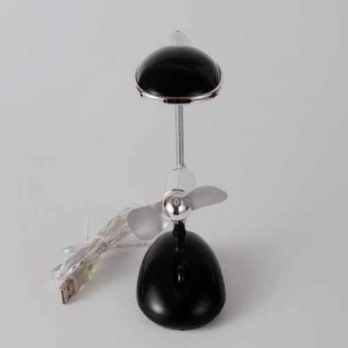 Zonman Pc Laptop USB Light with Fan 13 LED White Lamp Adjustable Gooseneck (Color : Black)