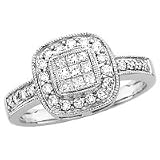 14kt. White Gold, 1/2 ct. tw. Diamond Fashion Ring