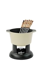 Chasseur Cast Iron Classic Fondue Set Cream