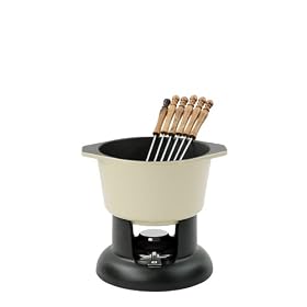 Chasseur Cast Iron Classic Fondue Set Cream