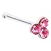 Sterling Silver Pink Gem Trio Nose Bone