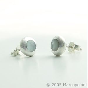 Mother of Pearl Round Post Earrings