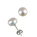 White 4.5-5mm AAAA Cultured Pearl Platinum Overlay Sterling Silver Stud Earrings (LS1B)