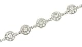 Ladies 7 Pave Diamond Donut and Cable Link Bracelet Diamond 3.00cttw