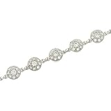 7" Pave Diamond Halo and Cable Link Bracelet 3.00cttw