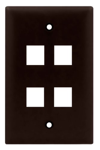 OnQ / Legrand WP3404BR 1Gang, 4Port Wall Plate, Brown
