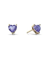 Genuine Tanzanite 14kt Yellow Gold Stud Earrings