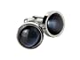 Timeless Round Gray Catseye Cufflinks Framed in Silver with Gift Box