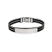 Eve's Addiction Mens Triple Row Cable and Rubber ID Bracelet