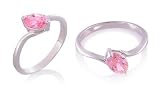 Oval Cut Pink CZ Ring Sterling Silver