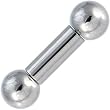 2 Gauge STEEL BARBELL Tongue Ring 5/8" 10mm