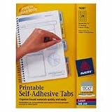 Avery 16283 Printable Self Adhesive Tabs, 1-3/4 Tabs, 80 Per Pack, Assorted