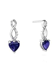 Created Sapphire 14kt White Gold Earrings