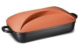 Berndes 696962 Terra Cotta Nonstick Roasting Pan with Lid 13x8x4