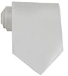 Mens Hand Made Solid White Designer Silk Neck Tie