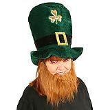 St Patrick s Day Plush Leprechaun Hat W Beard Adult