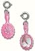 Beautiful CHARM IT!© Reversible 3D Pink Princess Vanity Mirror Charm with Crystals (618)