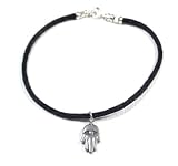 Black Silk Unisex Hamsa Bracelet for Evil Eye Protection