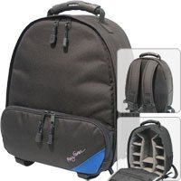 Adorama Mary Farace Daypack Backpack holds a Digital SLR with a 50-200mm Lens plus Accessories.