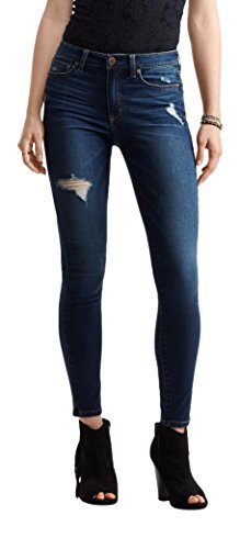 Aeropostale Women's Seriously Stretchy Dark Wash Destroyed High-Waisted Jegging
