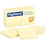 Highland Notes, 3 x 3-Inches, Yellow, 12-Pads/Pack