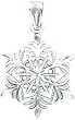 14K White Gold Diamond Cut Snowflake Charm