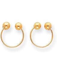 14k Yellow Gold Open Hoop Beaded Kids Baby Earrings