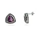 Eve's Addiction Sterling Silver Triangular Amethyst Cubic Zirconia Earrings