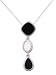 Sterling Silver Mother of Pearl and Onyx Multi-Shape Pendant with 18 Link Chain
