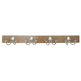 Spectrum Diversified 79170 Stratford 24-Inch Wood Rack with Four Double Hooks, Maple