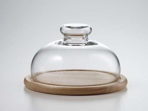 Jenaer Glas Käseglocke mit Holzteller, klein