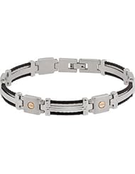 Stainless Steel & Cable Bracelet 08.50 Inch olished B113