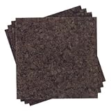Office Products : QRT101Q - Dark Cork Panels, Self-stick, 1x1, 3/8 Thick, Brown