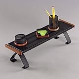 Office Products : Rolodex 23555 Distinctions Off-Surface Shelf, Rich Cherry Wood/Black Metal, 25W X 7D X 6-5/8H