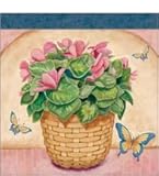 Tissue Box Cover - Butterflies & Flowers Basket
